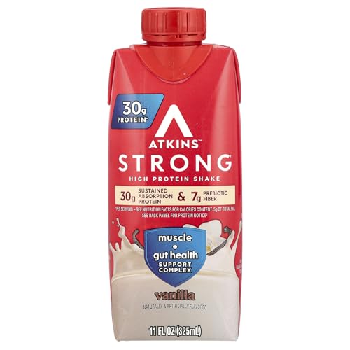Atkins Strong High Protein Shake - Vanilla, 30g Protein, 4 Count