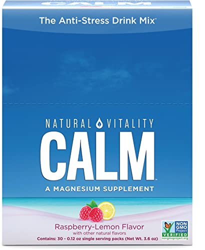 Natural Vitality Natural Calm Anti-Stress Drink - Organic Raspberry Lemon Single Serve Packets 30 Packs