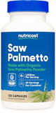 Organic Saw Palmetto Supplement 1000mg, 120 Vegetarian Capsules, Gluten Free