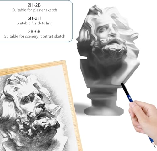 ELECDON 12-Piece Graphite & Charcoal Pencil Set - Professional Drawing Kit