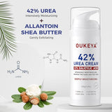 OUKEYA Urea Cream 42% + Salicylic Acid 2% - Intensive Repair Foot & Hand Cream for Cracked Skin - Relief for Dry Feet, Heels & Elbows