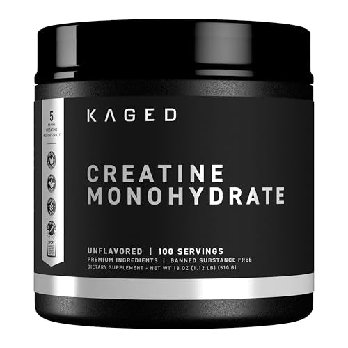 Kaged Creatine Monohydrate Micronized Powder – 100 Servings Unflavored for Muscle Recovery & Growth