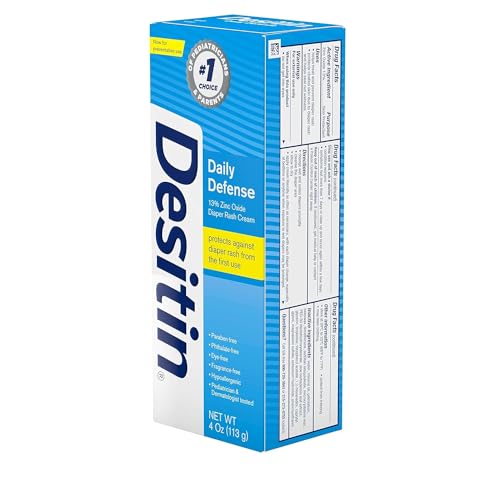 DESITIN Rapid Relief Zinc Oxide Diaper Rash Cream 4 oz (Pack of 3) - Fast Healing Protection for Baby Skin
