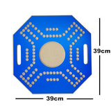 Funz Jackaroo Wooden Board Game for 4 Players with Glass Marbles and Cards, 39x39 cm, Blue