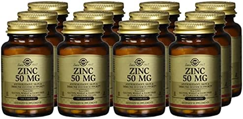 Solgar Zinc 50 Mg, 100 Tablets - Zinc for Healthy Skin, Immune System and Antioxidant Support- 100 Servings, 100 Count
