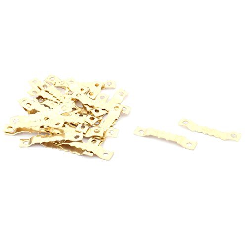 Aexit Gold Tone Metal Sawtooth Picture Frame Hangers - 25 Pack
