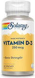 Solaray Vitamin D3 10,000 IU - 60 VCapsules