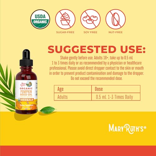 MaryRuth's Pumpkin Seed Oil Liquid Drops - USDA Organic for Hair, Skin & Urinary Health - 1 Fl Oz