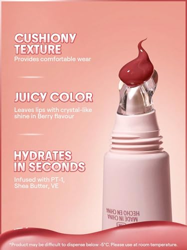 SHEGLAM Crystal Glaze Moisturising Lip Gloss - Hydrating Jelly Long Lasting Waterproof Plumping Lip Gloss Berry Smoothie