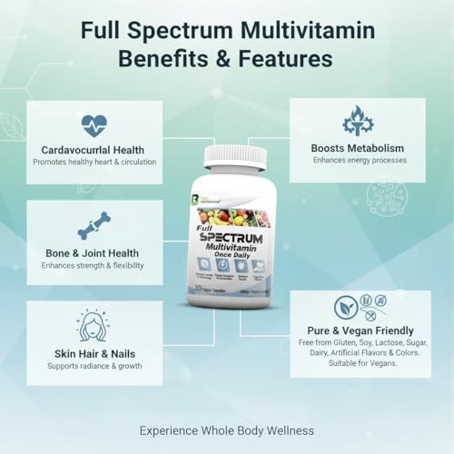 Bio Protection Full Spectrum Multivitamin - 11 Vitamins, 8 Minerals, Amino Acids & Herbal Extracts - Clean & Vegan-Friendly - 30 Veggie Capsules