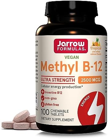 Jarrow Formulas Methyl B12 Tropical Flavor Lozenges - High Potency B12
