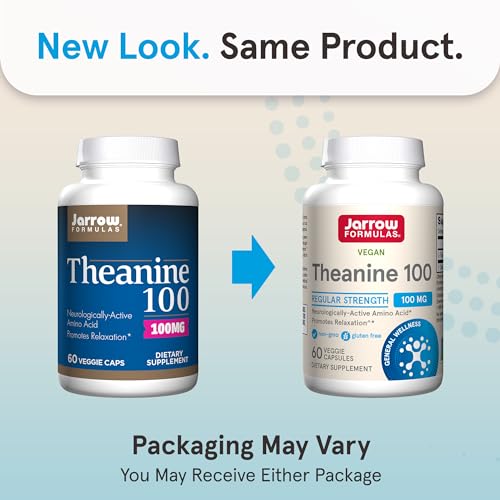 Jarrow Formulas L-Theanine 100mg - 60 Veggie Caps - Calm & Focus Support