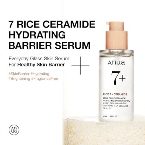 Anua Rice Ceramide 7 Hydrating Barrier Serum - Brightening & Hydrating Face Serum, 50ml
