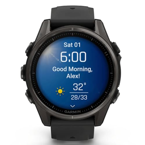 Garmin Fenix 8 - 43mm AMOLED Sapphire Smartwatch - Carbon Gray Titanium