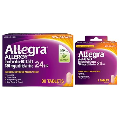 Allegra Maximum Strength 24 Hour Allergy Relief Fexofenadine 180mg (30+1 Ct)