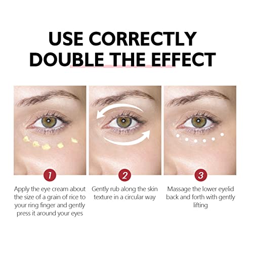 Retinol Eye Cream with Hyaluronic Acid & Vitamin E, Fast-Acting Dark Circle & Fine Line Reducer