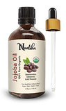 Organic Certified Jojoba Oil 118ml - 100% Pure Cold Pressed Carrier Oil for Face, Hair, Skin, Nails & Body