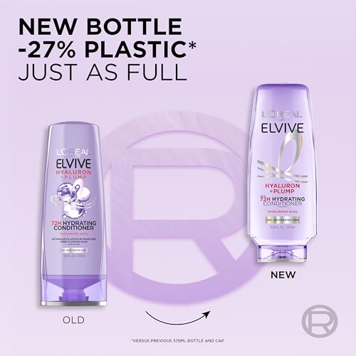 L’Oréal Paris Elvive Hyaluron Plump Hydrating Conditioner, Paraben-Free for Dry Hair