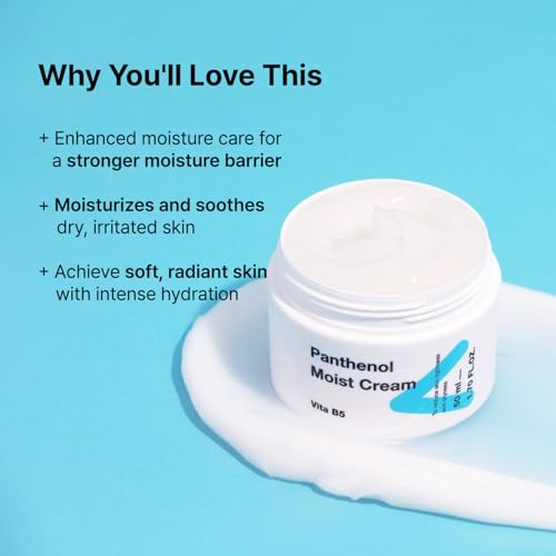 Panthenol Moist Cream | 10% Vitamin B5 for Dry & Sensitive Skin | Long Lasting Korean Moisturizer