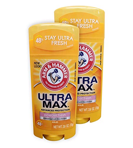 ARM & HAMMER Ultramax Invisible Solid Powder Fresh Antiperspirant & Deodorant - 2.6 oz (2 Pack)