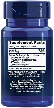 Life Extension, Optimized Ashwagandha, 125 mg, 60 Vegetarian Capsules