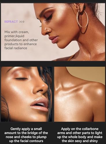 NOVO Bronze Gold Liquid Highlighter & Shimmer Body Oil - Long Lasting 15ML