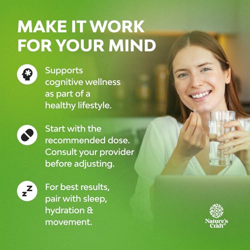 Nootropic Memory Supplement for Brain Support - Memory Pills with Vitamin B12, Bacopa Monnieri, Rhodiola Rosea, DMAE, Ginkgo Biloba & Phosphatidylserine - Natural Energy Booster