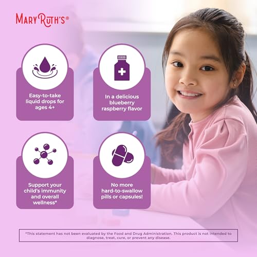 MaryRuth's USDA Organic Elderberry Liquid Drops for Kids | Immune Support | Vegan & Gluten-Free | 1oz