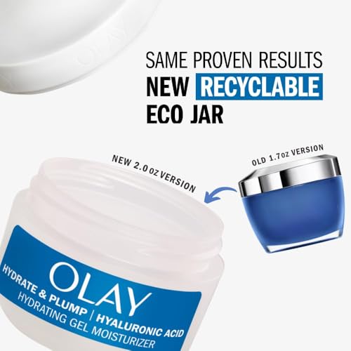 Olay Plump & Hydrate Face Gel Moisturizer, 2oz Hyaluronic Acid, Fragrance-Free