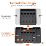 Lifewit Expandable Cutlery Drawer Organizer - Black