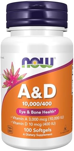 NOW A&D Essential Nutrition: 100 Softgels - Vitamin A & D Support