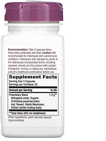 Nature's Way Echinacea Astragalus & Reishi, 1200mg/Serving - 100 Capsules