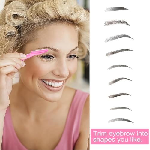 YelaJoy 12 Pcs Eyebrow Razors - Multipurpose Facial Hair Removal Tool with Safety Cover (Pink)