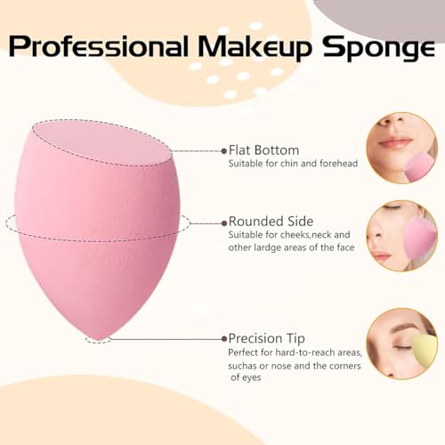11-Piece Multi-Colored Makeup Sponge Set - Soft Beauty Blending Sponges for Liquid, Powder & Cream Foundation