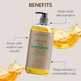 Majestic Pure Castor Oil - 100% Natural Cold Pressed | Hair, Eyelashes, Eyebrows & Nails | 8 Fl Oz