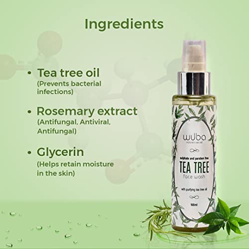 Wuba Nature's Secret Tea Tree Face Wash for Oily Skin (100ml)