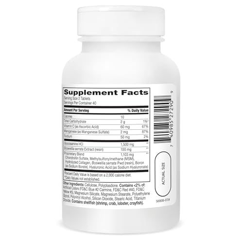 21st Century Glucosamine Chondroitin Complex Plus MSM 80 Tablets - Triple Strength Joint Support