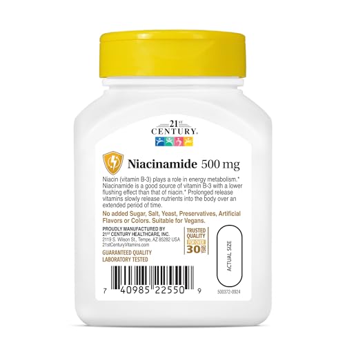 21st Century Niacinamide 500mg - 110 Tablets for Skin & Metabolism