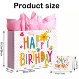 ViiTang Large Happy Birthday Gift Bags Set (2-Pack) with Tissue Paper & Card
