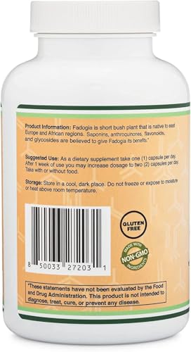 Fadogia Agrestis 600mg Extract - 180 Capsules for Testosterone Support & Performance