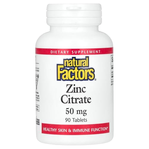 Natural Factors Zinc Citrate - 50mg | 90 Tablets for Immune Support
