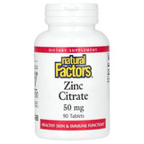 Natural Factors Zinc Citrate - 50mg | 90 Tablets for Immune Support