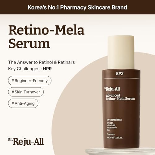 Dr.Reju-All Advanced Retino-Mela Serum | HPR Retinol Serum for Face | Anti-Aging, Pore Minimizer, Next-Gen Korean Skincare | Gentle & Beginner-Friendly | With Niacinamide 10% and TXA 4% – 1 Fl Oz