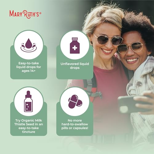 MaryRuth Organics Milk Thistle Seed Liquid Drops - Sugar Free, USDA Organic, Vegan, Gluten Free - 30 Servings (1 Fl Oz)
