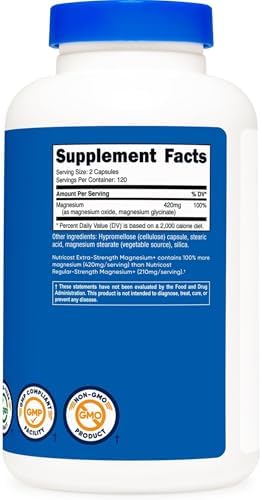 Nutricost Magnesium Glycinate: 420mg, 240 Capsules - Superior Absorption
