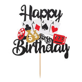 Gosknor Happy Birthday Casino Cake Topper - Poker Game Theme Decoration