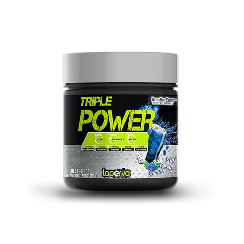 Laperva Triple Power Pre-Workout - Explosive Energy & Muscle Growth (Blue Raspberry, 30 Servings)