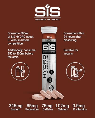 SiS GO Hydro Electrolyte Tablets with Caffeine - Cola (8 x 20 Pack)
