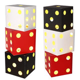 BTFO 6pcs Large Light-Up Dice Box Set - Casino Theme Party Decor for Game Nights