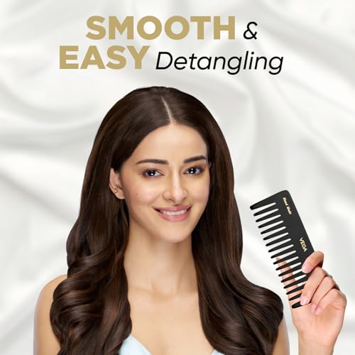 Vega Large Black Shampoo Comb for Deep Cleansing and Detangling